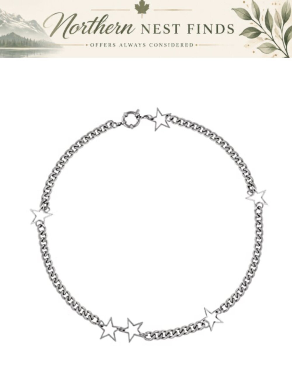 Gothic Star Choker Necklace Stainless Steel Y2K Grunge Emo Jewelry